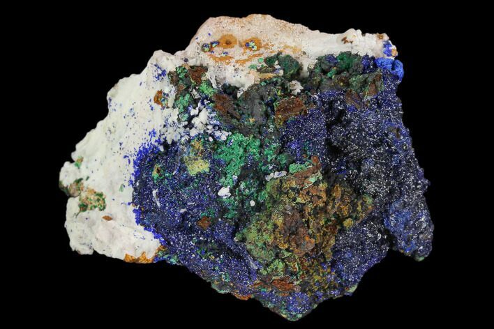 Sparkling Azurite and Malachite Crystal Cluster - Morocco #128161